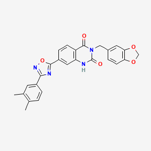3-(1,3-benzodioxol-5-ylmethyl)-7-[3-(3,4-dimethylphenyl)-1,2,4-oxadiazol-5-yl]quinazoline-2,4(1H,3H)-dione - 
