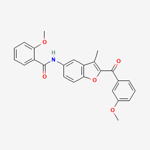 2-methoxy-N-[2-(3-methoxybenzoyl)-3-methyl-1-benzofuran-5-yl]benzamide - 