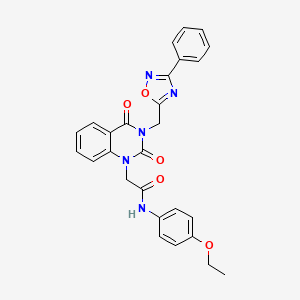 2-(2,4-dioxo-3-((3-phenyl-1,2,4-oxadiazol-5-yl)methyl)-3,4-dihydroquinazolin-1(2H)-yl)-N-(4-ethoxyphenyl)acetamide - 