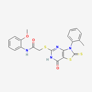 N-(2-methoxyphenyl)-2-((7-oxo-2-thioxo-3-(o-tolyl)-2,3,6,7-tetrahydrothiazolo[4,5-d]pyrimidin-5-yl)thio)acetamide - 