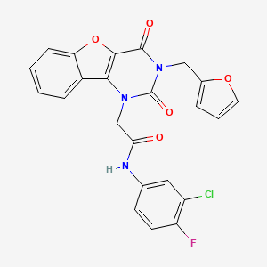 N-(3-chloro-4-fluorophenyl)-2-(3-(furan-2-ylmethyl)-2,4-dioxo-3,4-dihydrobenzofuro[3,2-d]pyrimidin-1(2H)-yl)acetamide - 