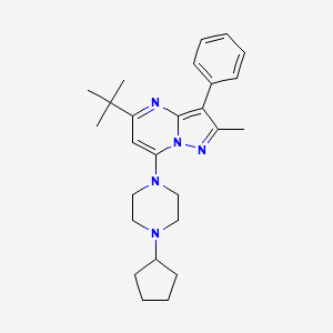 5-Tert-butyl-7-(4-cyclopentylpiperazin-1-yl)-2-methyl-3-phenylpyrazolo[1,5-a]pyrimidine - 