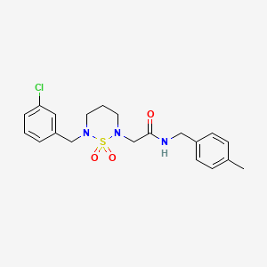 2-(6-(3-chlorobenzyl)-1,1-dioxido-1,2,6-thiadiazinan-2-yl)-N-(4-methylbenzyl)acetamide - 