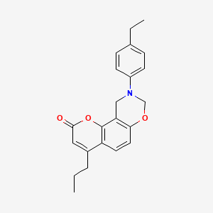 9-(4-ethylphenyl)-4-propyl-9,10-dihydro-2H,8H-chromeno[8,7-e][1,3]oxazin-2-one - 