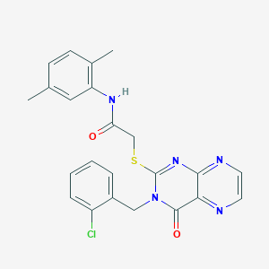 2-({3-[(2-chlorophenyl)methyl]-4-oxo-3,4-dihydropteridin-2-yl}sulfanyl)-N-(2,5-dimethylphenyl)acetamide - 