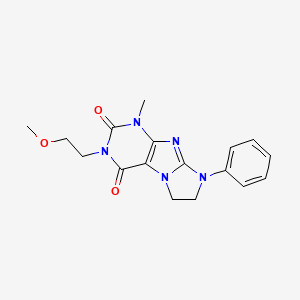 3-(2-methoxyethyl)-1-methyl-8-phenyl-7,8-dihydro-1H-imidazo[2,1-f]purine-2,4(3H,6H)-dione - 