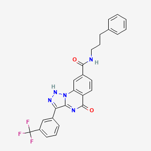 5-oxo-N-(3-phenylpropyl)-3-(3-(trifluoromethyl)phenyl)-4,5-dihydro-[1,2,3]triazolo[1,5-a]quinazoline-8-carboxamide - 