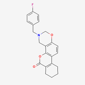 3-(4-fluorobenzyl)-3,4,7,8,9,10-hexahydro-2H,6H-benzo[3,4]chromeno[8,7-e][1,3]oxazin-6-one - 