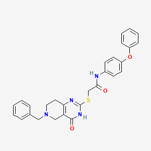 2-((6-benzyl-4-oxo-3,4,5,6,7,8-hexahydropyrido[4,3-d]pyrimidin-2-yl)thio)-N-(4-phenoxyphenyl)acetamide - 