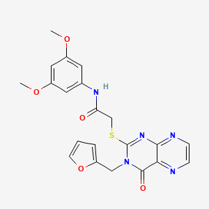 N-(3,5-dimethoxyphenyl)-2-({3-[(furan-2-yl)methyl]-4-oxo-3,4-dihydropteridin-2-yl}sulfanyl)acetamide - 