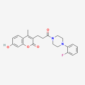 3-{3-[4-(2-fluorophenyl)piperazin-1-yl]-3-oxopropyl}-7-hydroxy-4-methyl-2H-chromen-2-one - 