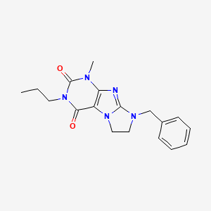1H-Imidazo[2,1-f]purine-2,4(3H,6H)-dione, 7,8-dihydro-1-methyl-8-(phenylmethyl)-3-propyl- - 872838-47-6