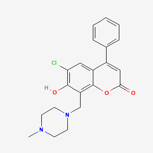 6-chloro-7-hydroxy-8-[(4-methylpiperazin-1-yl)methyl]-4-phenyl-2H-chromen-2-one - 