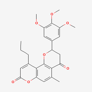 5-methyl-10-propyl-2-(3,4,5-trimethoxyphenyl)-2,3-dihydro-4H,8H-pyrano[2,3-f]chromene-4,8-dione - 