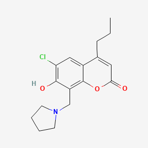 6-Chloro-7-hydroxy-4-propyl-8-(pyrrolidin-1-ylmethyl)chromen-2-one - 