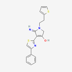 5-amino-4-(4-phenyl-1,3-thiazol-2-yl)-1-[2-(2-thienyl)ethyl]-1,2-dihydro-3H-pyrrol-3-one - 