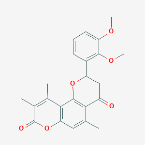2-(2,3-dimethoxyphenyl)-5,9,10-trimethyl-2,3-dihydro-4H,8H-pyrano[2,3-f]chromene-4,8-dione - 