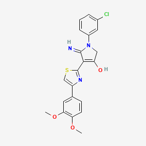 5-amino-1-(3-chlorophenyl)-4-[4-(3,4-dimethoxyphenyl)-1,3-thiazol-2-yl]-1,2-dihydro-3H-pyrrol-3-one - 