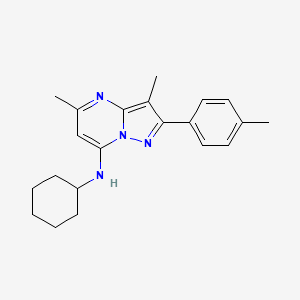 N-cyclohexyl-3,5-dimethyl-2-(4-methylphenyl)pyrazolo[1,5-a]pyrimidin-7-amine - 