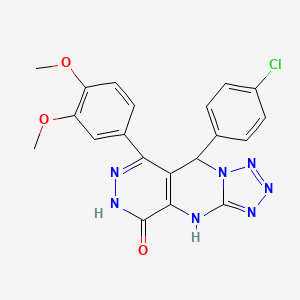 8-(4-chlorophenyl)-10-(3,4-dimethoxyphenyl)-2,4,5,6,7,11,12-heptazatricyclo[7.4.0.03,7]trideca-1(9),3,5,10-tetraen-13-one - 