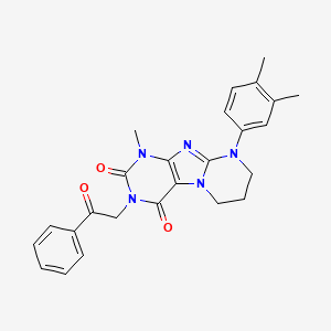 9-(3,4-dimethylphenyl)-1-methyl-3-(2-oxo-2-phenylethyl)-6,7,8,9-tetrahydropyrimido[2,1-f]purine-2,4(1H,3H)-dione - 