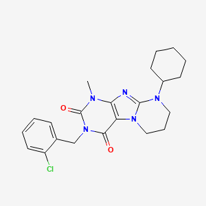 3-(2-chlorobenzyl)-9-cyclohexyl-1-methyl-6,7,8,9-tetrahydropyrimido[2,1-f]purine-2,4(1H,3H)-dione - 
