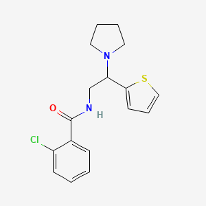 2-chloro-N-[2-(pyrrolidin-1-yl)-2-(thiophen-2-yl)ethyl]benzamide - 
