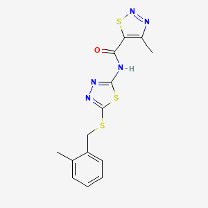 4-methyl-N-(5-{[(2-methylphenyl)methyl]sulfanyl}-1,3,4-thiadiazol-2-yl)-1,2,3-thiadiazole-5-carboxamide - 