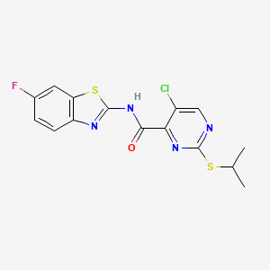 5-chloro-N-(6-fluoro-1,3-benzothiazol-2-yl)-2-(propan-2-ylsulfanyl)pyrimidine-4-carboxamide - 