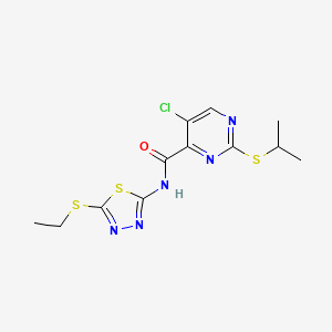 5-chloro-N-[5-(ethylsulfanyl)-1,3,4-thiadiazol-2-yl]-2-(propan-2-ylsulfanyl)pyrimidine-4-carboxamide - 