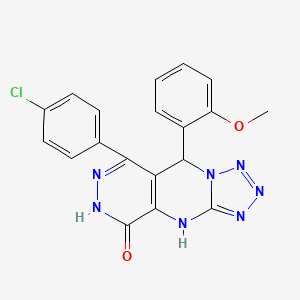 10-(4-chlorophenyl)-8-(2-methoxyphenyl)-2,4,5,6,7,11,12-heptazatricyclo[7.4.0.03,7]trideca-1(9),3,5,10-tetraen-13-one - 