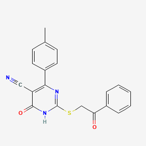 6-(4-methylphenyl)-4-oxo-2-phenacylsulfanyl-1H-pyrimidine-5-carbonitrile - 