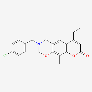 3-(4-chlorobenzyl)-6-ethyl-10-methyl-3,4-dihydro-2H,8H-chromeno[6,7-e][1,3]oxazin-8-one - 