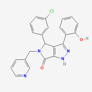 4-(3-chlorophenyl)-3-(2-hydroxyphenyl)-5-(pyridin-3-ylmethyl)-4,5-dihydropyrrolo[3,4-c]pyrazol-6(1H)-one - 