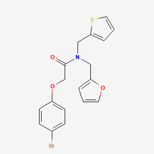 2-(4-bromophenoxy)-N-(furan-2-ylmethyl)-N-(thiophen-2-ylmethyl)acetamide - 
