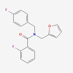 2-fluoro-N-(4-fluorobenzyl)-N-(furan-2-ylmethyl)benzamide - 