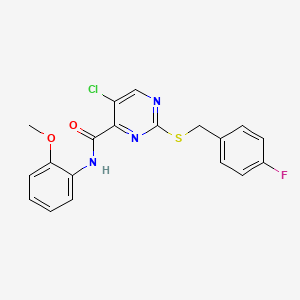 5-chloro-2-[(4-fluorobenzyl)sulfanyl]-N-(2-methoxyphenyl)pyrimidine-4-carboxamide - 