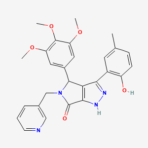 3-(2-hydroxy-5-methylphenyl)-5-(pyridin-3-ylmethyl)-4-(3,4,5-trimethoxyphenyl)-4,5-dihydropyrrolo[3,4-c]pyrazol-6(1H)-one - 