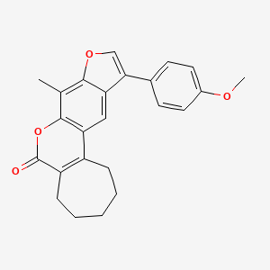 11-(4-methoxyphenyl)-8-methyl-2,3,4,5-tetrahydrocyclohepta[c]furo[3,2-g]chromen-6(1H)-one - 