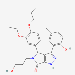 4-(3-ethoxy-4-propoxyphenyl)-3-(2-hydroxy-5-methylphenyl)-5-(3-hydroxypropyl)-4,5-dihydropyrrolo[3,4-c]pyrazol-6(1H)-one - 