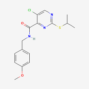 5-chloro-N-(4-methoxybenzyl)-2-(propan-2-ylsulfanyl)pyrimidine-4-carboxamide - 