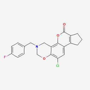 11-chloro-3-(4-fluorobenzyl)-3,4,8,9-tetrahydro-2H-cyclopenta[3,4]chromeno[8,7-e][1,3]oxazin-6(7H)-one - 
