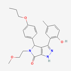 3-(2-hydroxy-5-methylphenyl)-5-(2-methoxyethyl)-4-(4-propoxyphenyl)-4,5-dihydropyrrolo[3,4-c]pyrazol-6(1H)-one - 