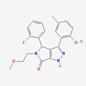 4-(2-fluorophenyl)-3-(2-hydroxy-5-methylphenyl)-5-(2-methoxyethyl)-4,5-dihydropyrrolo[3,4-c]pyrazol-6(1H)-one - 