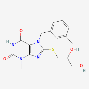 8-[(2,3-dihydroxypropyl)sulfanyl]-3-methyl-7-(3-methylbenzyl)-3,7-dihydro-1H-purine-2,6-dione - 