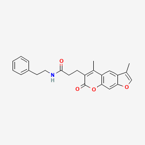 3-(3,5-dimethyl-7-oxo-7H-furo[3,2-g]chromen-6-yl)-N-(2-phenylethyl)propanamide - 
