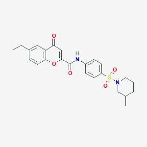 6-ethyl-N-{4-[(3-methylpiperidin-1-yl)sulfonyl]phenyl}-4-oxo-4H-chromene-2-carboxamide - 