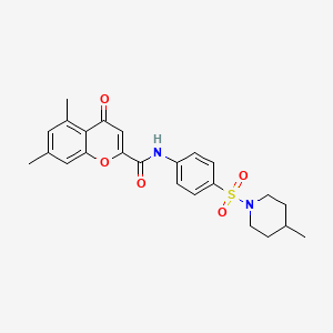 5,7-dimethyl-N-{4-[(4-methylpiperidin-1-yl)sulfonyl]phenyl}-4-oxo-4H-chromene-2-carboxamide - 