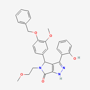 4-[4-(benzyloxy)-3-methoxyphenyl]-3-(2-hydroxyphenyl)-5-(2-methoxyethyl)-4,5-dihydropyrrolo[3,4-c]pyrazol-6(1H)-one - 