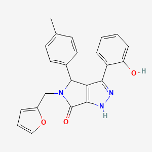 5-(furan-2-ylmethyl)-3-(2-hydroxyphenyl)-4-(4-methylphenyl)-4,5-dihydropyrrolo[3,4-c]pyrazol-6(1H)-one - 